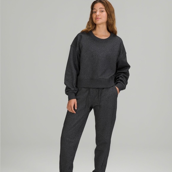 NWT LULULEMON Perfectly Oversized Crop Crew *Sparkle (4) - Picture 2 of 5